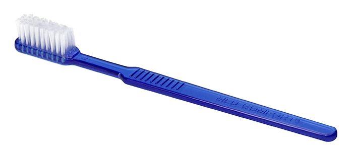 Dental PS Einmalzahnbürste ohne Zahnpasta, Farbe blau, 15 x 2,6 cm, Med-Comfort