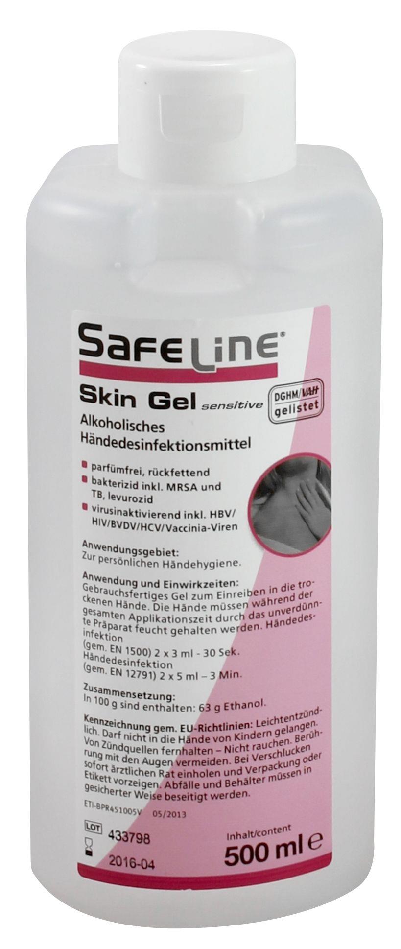 Händedesinfektionsgel, sensitive, 500 ml, Safeline Skin