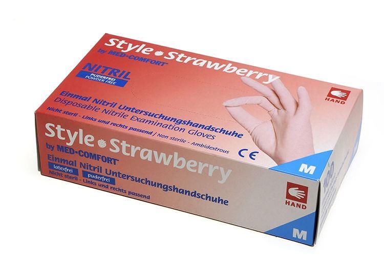 Nitrilhandschuhe, rosa, Größe M, puderfrei, Style Strawberry by Med-Comfort