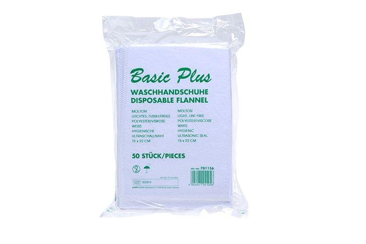 Einweg Waschhandschuh, weiß, Vlies, Eco-Plus