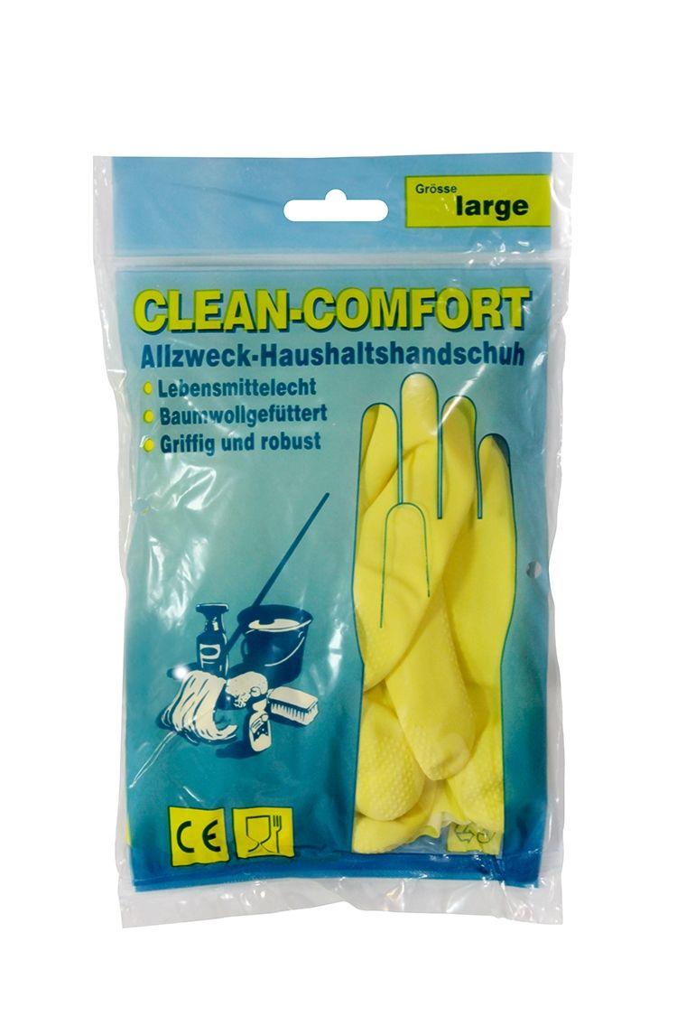 Haushaltshandschuhe Latex, gelb, Größe M, puderfrei, Clean-Comfort