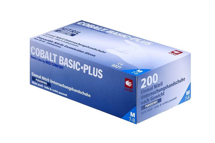 Nitrilhandschuhe, kobaltblau, blau, 200 Stück/Box, Größe M, puderfrei, Cobalt Basic-Plus