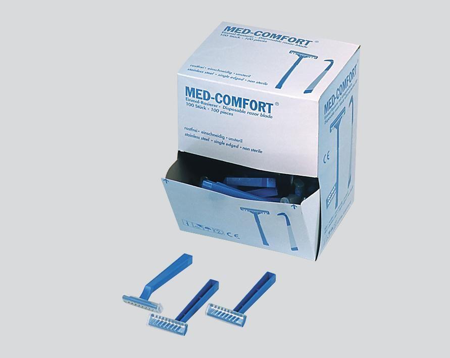 ABS Einweg Rasierer mit Edelstahl Klinge, 2-schneidig, Farbe Blau, Top-Comfort