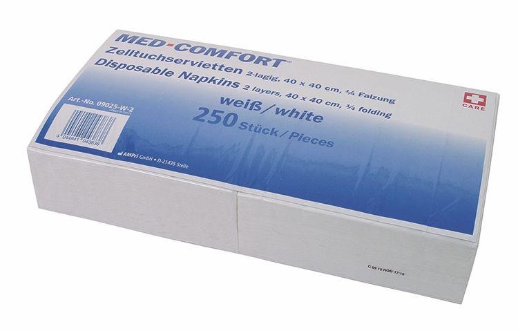 Dental Einweg Zellstoffserviette, 40 x 40 cm, weiß, Med-Comfort