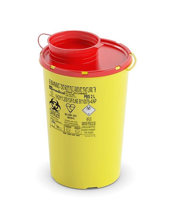 CP Kanülen-Entsorgungsbox, 2 l, mit Tragehenkel, geruchsicher, auslaufsicher