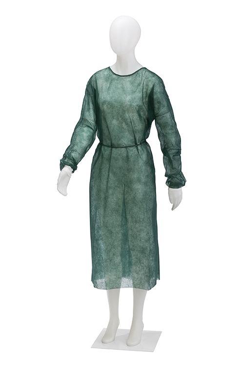 PP Einweg Besucherkittel, Größe XL/XXL, extragroß, Farbe dunkelgrün, grün, Vlies, Med-Comfort