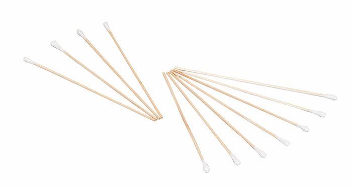 Einmal Holzstab Wattestäbchen, 150 mm, Naturholz, Baumwolle, Top-Comfort