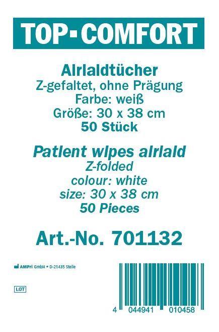 Zellstoff Airlaidtücher, Farbe weiß, 30 x 38 cm