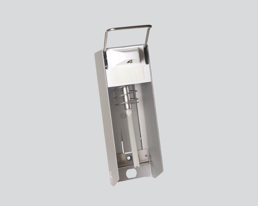 Wandspender für 1000 ml Desinfektionsmittel und Flüssigseifen, 320 x 94 x 160 mm, kurzer Hebel