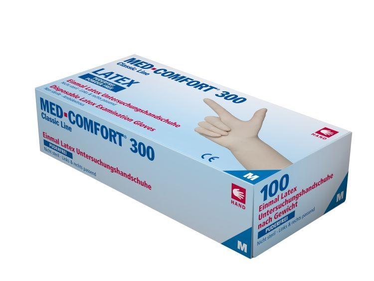 Latexhandschuhe, weiß, Größe L, puderfrei, Med-Comfort 300