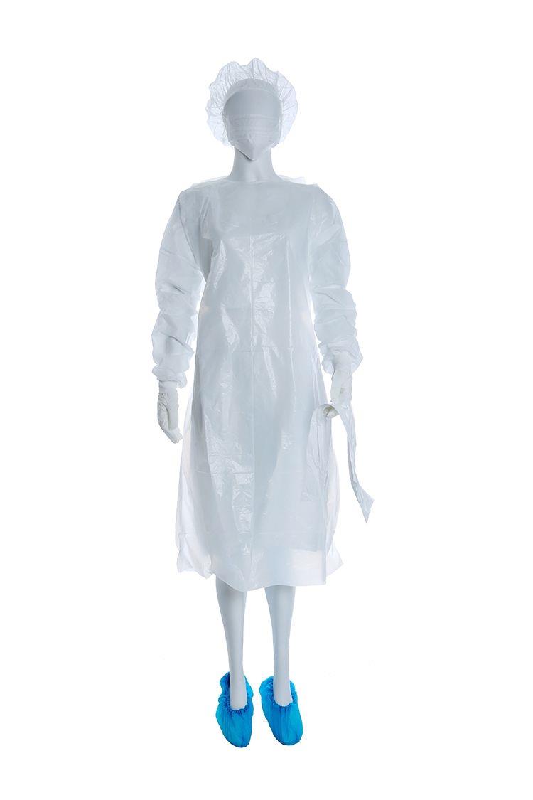 Hygiene-Set, SMS-Kittel, Gesichtsmaske, Barretthaube, Nitrilhandschuhe, PE Überziehhandschuhe, Schürze, Müllbeutel, Safe Comfort