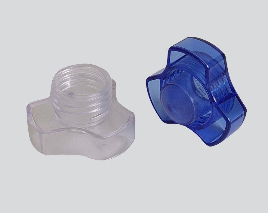 Tablettencrusher, transparent, milchig, blau, Med-Comfort