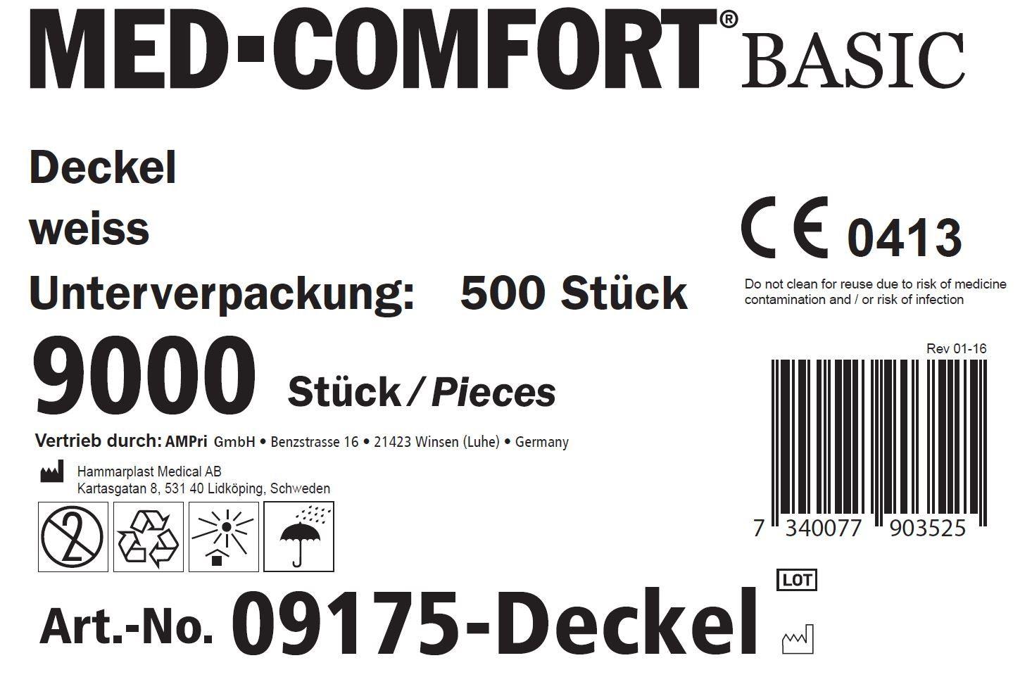 PE Einweg Deckel für Medizinbecher 09175 und 09174, weiß