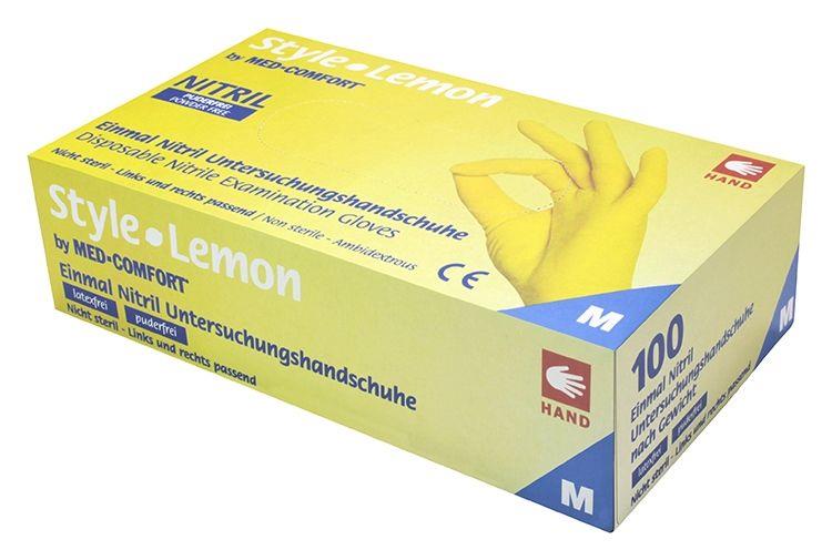 Nitrilhandschuhe, gelb, Größe M, puderfrei, Style Lemon by Med-Comfort