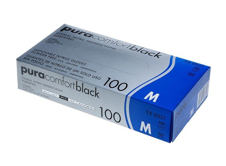 Nitrilhandschuhe, schwarz, Größe L, puderfrei, Puracomfort Black: Nitril Einmalhandschuhe als Schutzhandschuhe und Untersuchungshandschuhe aus Nitril kaufen.