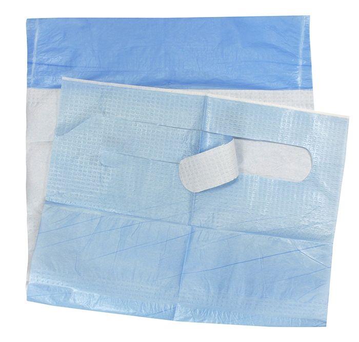 PE Einmal-Esslätzchen, 640 x 360 mm, weiß, blau, Med-Comfort