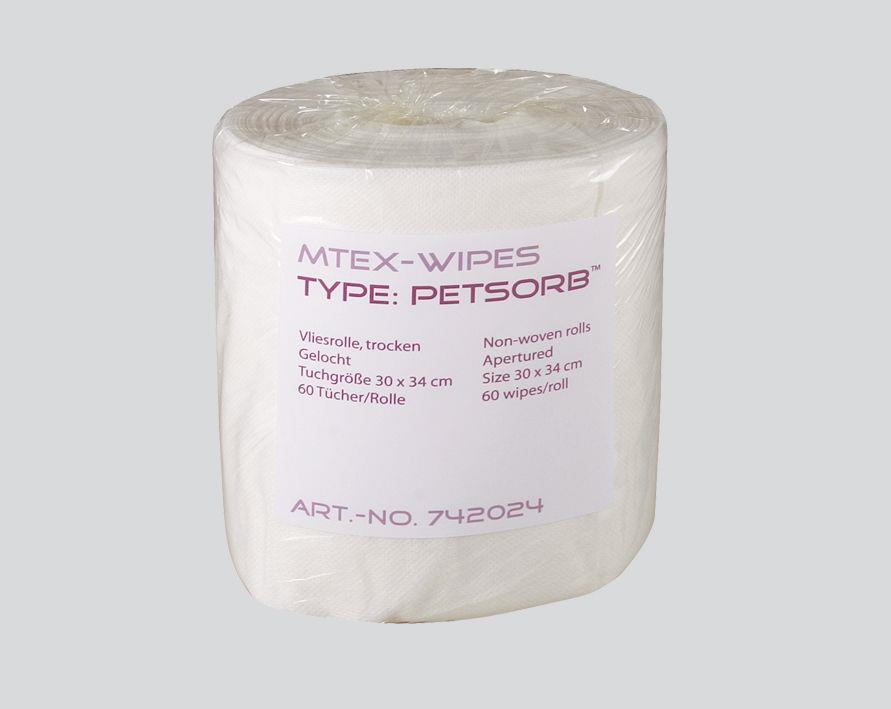 Vliesrolle, weiß, Tuchmaße 30 x 34 cm, MTex-WIPES Petsorb